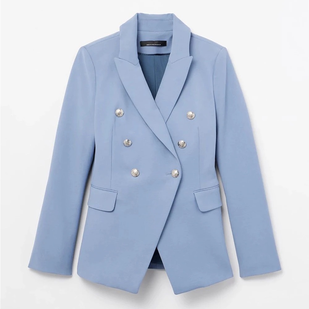 White House Black Market Light Blue Studio Blazer - Stretch Cotton Blend